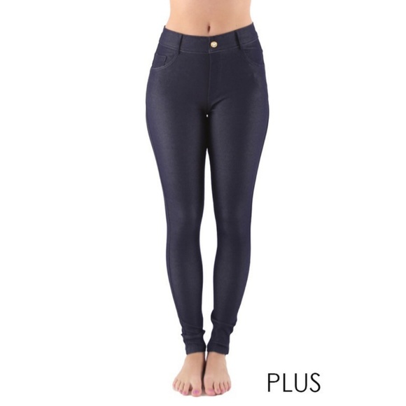 Plus Size Jean Leggings - Picture 1 of 3